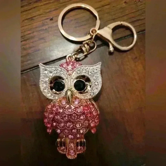 Bag Charm of Pink Owl - Picture 4 of 4